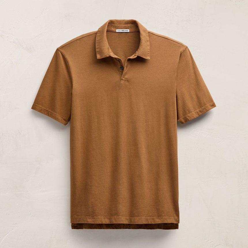 Sueded Jersey Polo in Whiskey Pigment | James Perse Los Angeles