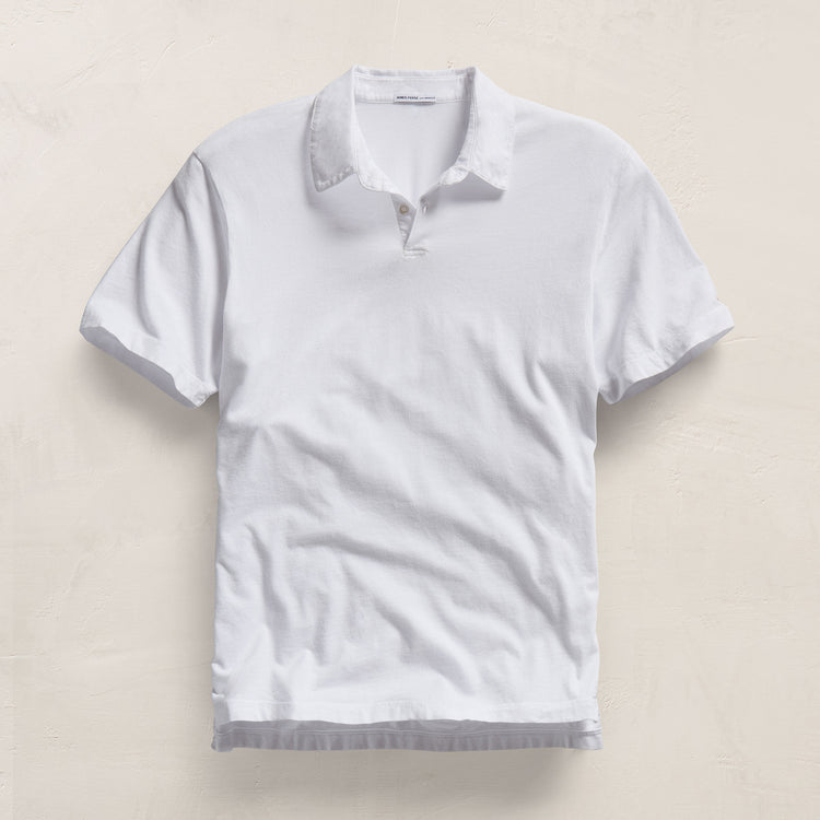 Sueded Jersey Polo - White