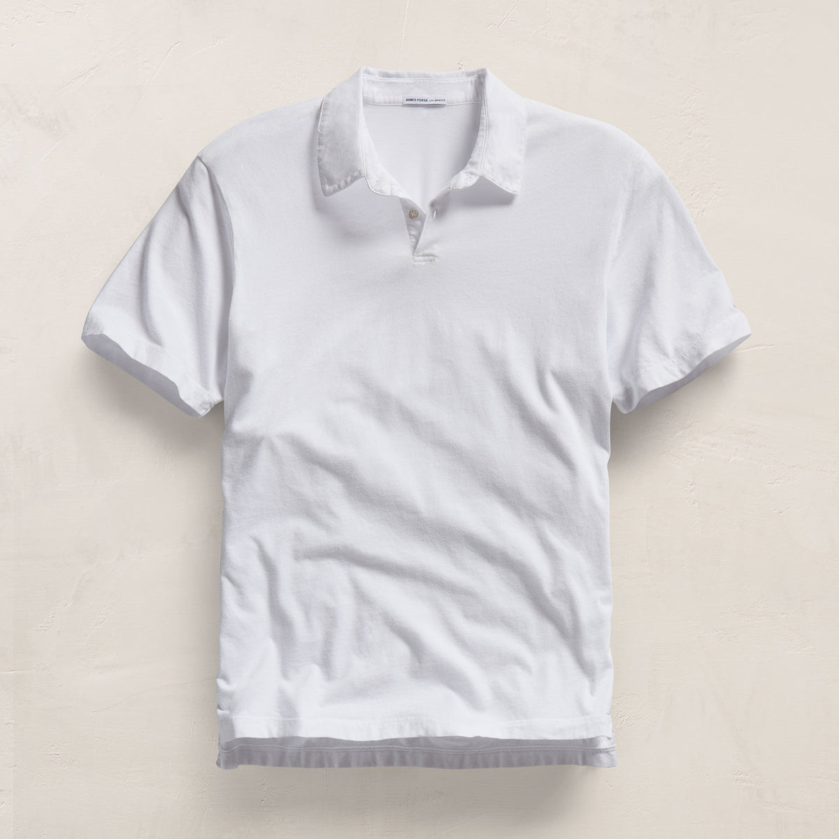 Sueded Jersey Polo in White | James Perse Los Angeles
