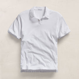 Sueded Jersey Polo in White | James Perse Los Angeles