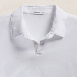 Sueded Jersey Polo - White