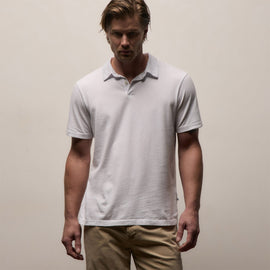 Sueded Jersey Polo in White | James Perse Los Angeles