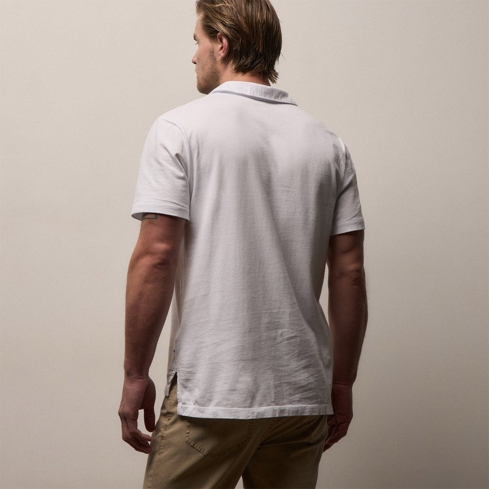Sueded Jersey Polo in White | James Perse Los Angeles
