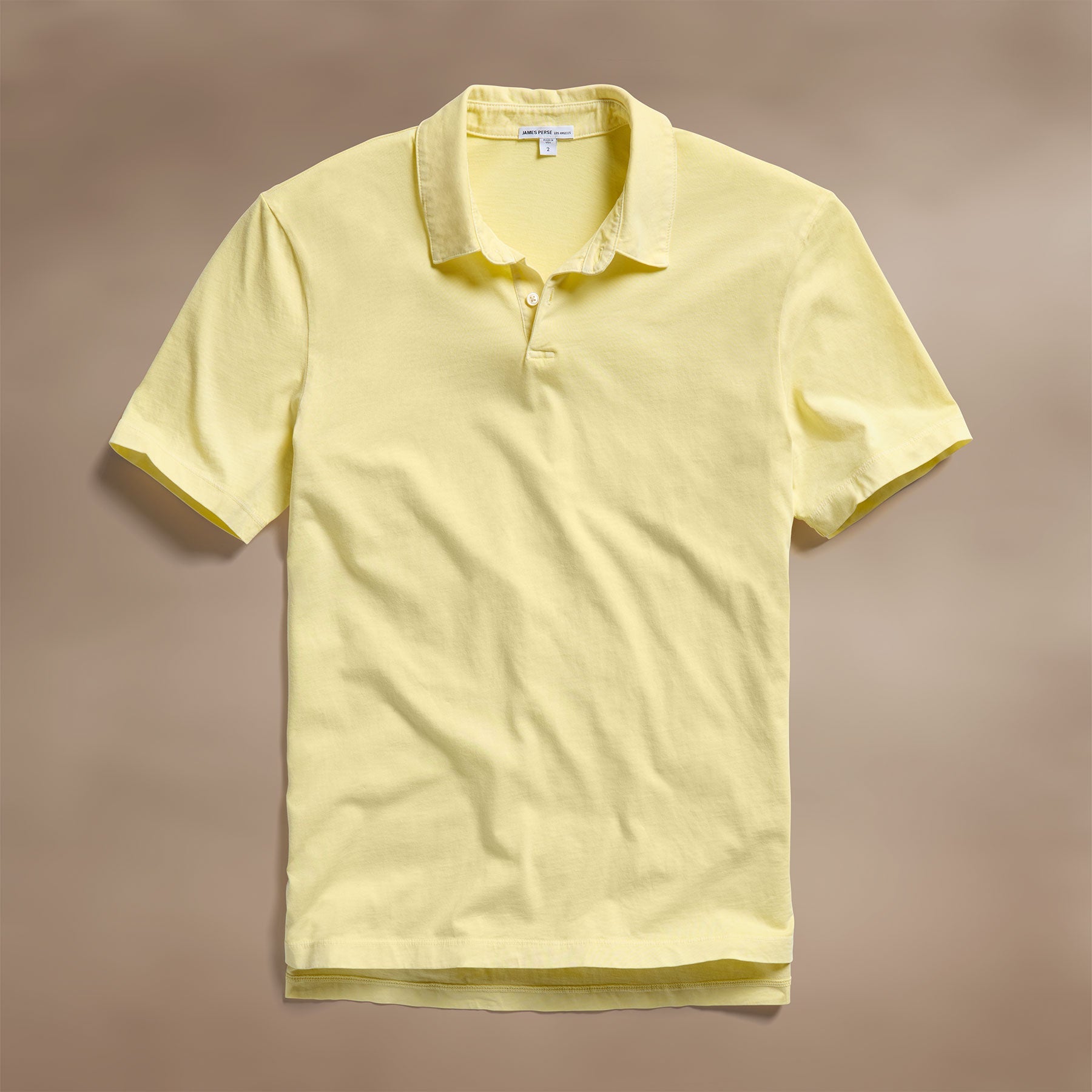 Sueded Jersey Polo in Yellow Cake Pigment | James Perse Los Angeles