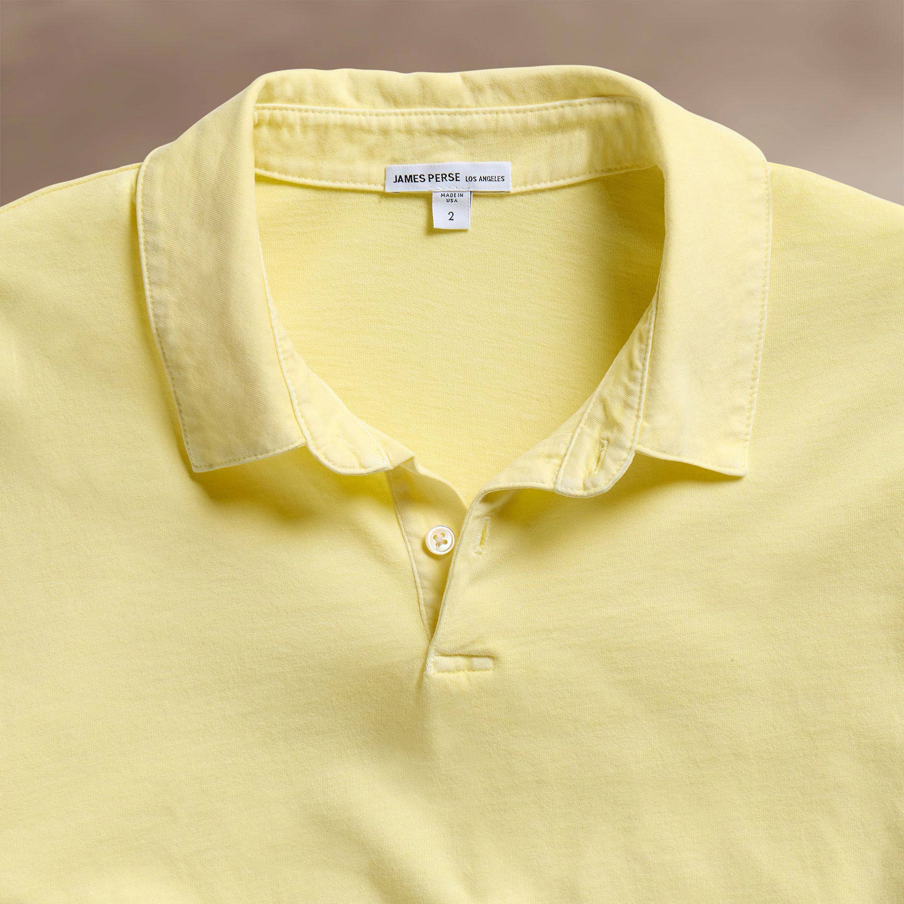 Sueded Jersey Polo in Yellow Cake Pigment | James Perse Los Angeles