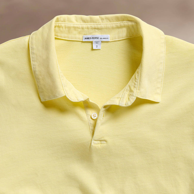Sueded Jersey Polo in Yellow Cake Pigment | James Perse Los Angeles