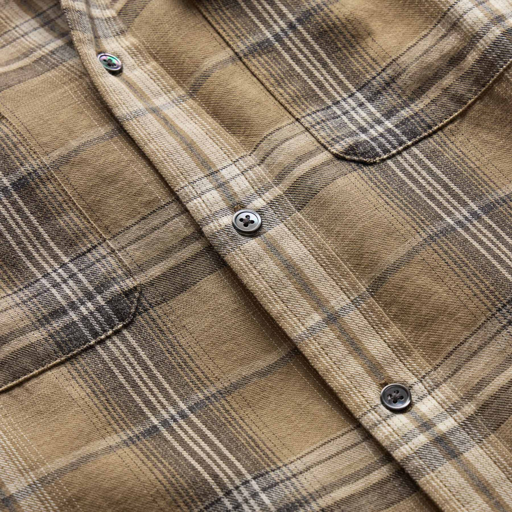 Plaid Cotton Shirt in Tan/Black Plaid | James Perse Los Angeles