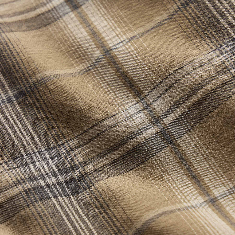 Plaid Cotton Shirt in Tan/Black Plaid | James Perse Los Angeles