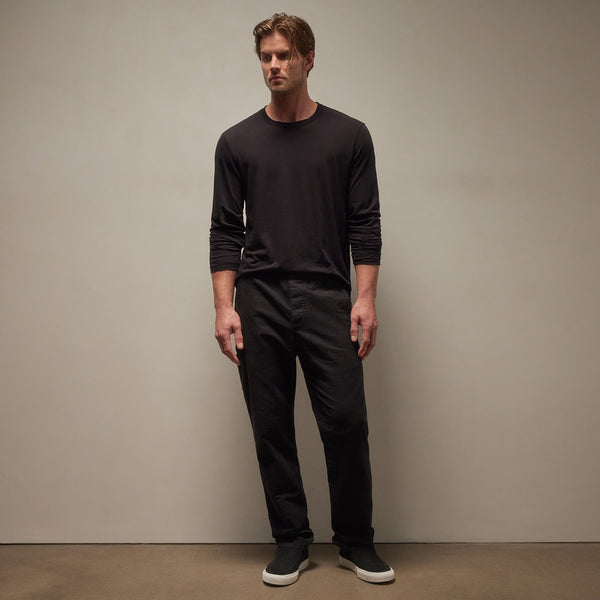 Textured Relaxed Pant in Black | James Perse Los Angeles