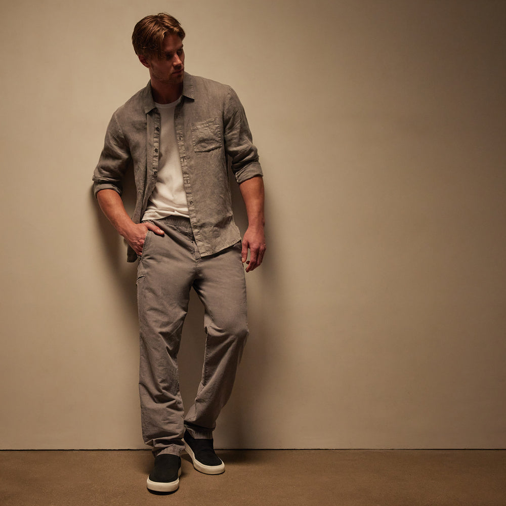 Textured Relaxed Pant in Silver Grey Pigment | James Perse Los Angeles