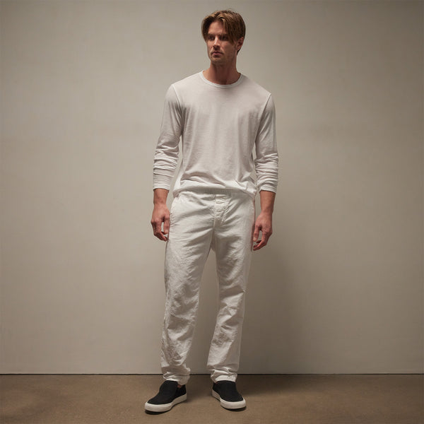 Textured Relaxed Pant in White | James Perse Los Angeles