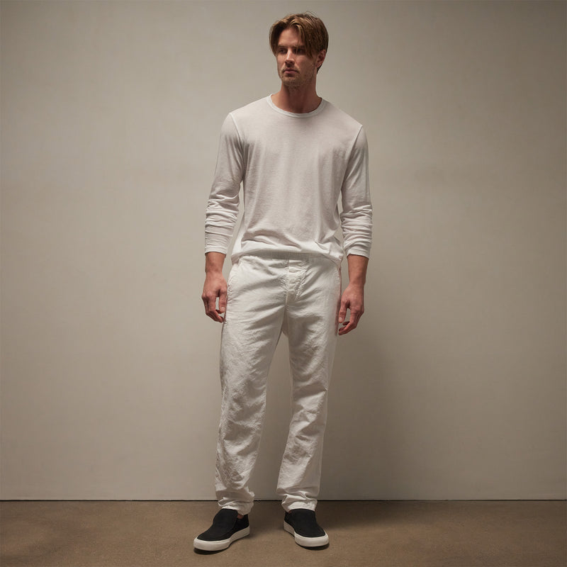 Textured Relaxed Pant in White | James Perse Los Angeles