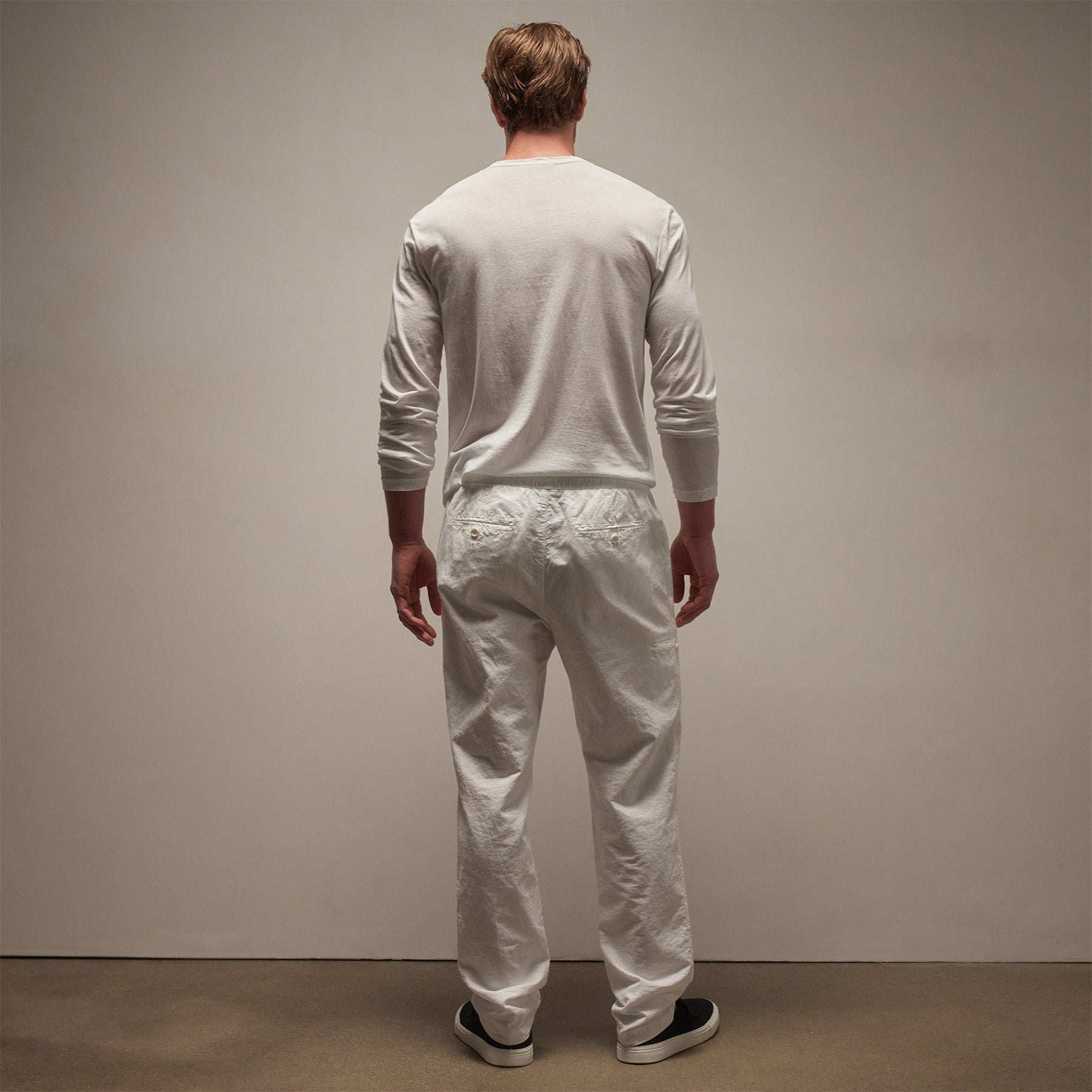 Textured Relaxed Pant in White | James Perse Los Angeles