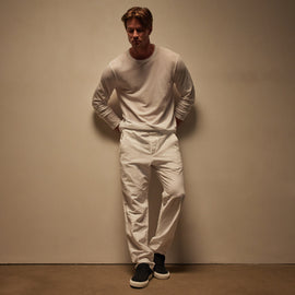 Textured Relaxed Pant in White | James Perse Los Angeles