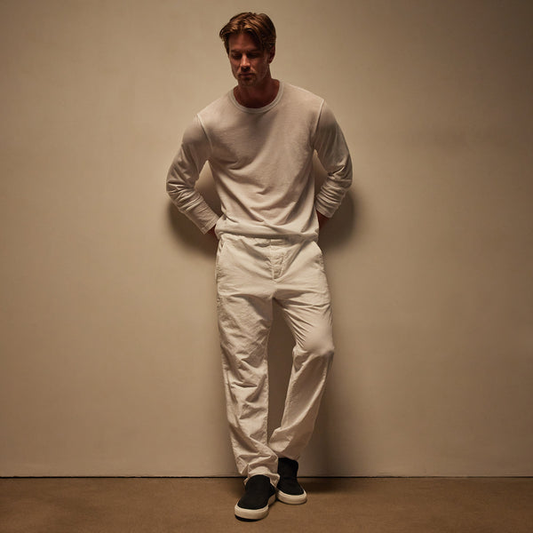 Textured Relaxed Pant in White | James Perse Los Angeles