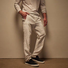Textured Relaxed Pant in White | James Perse Los Angeles