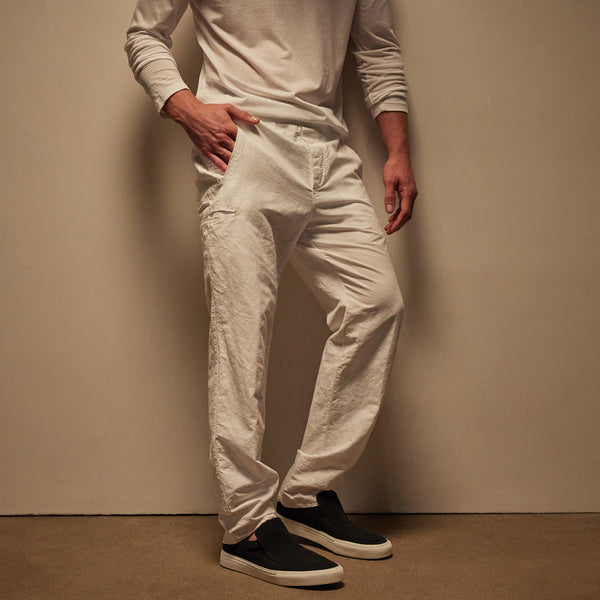 Textured Relaxed Pant in White | James Perse Los Angeles
