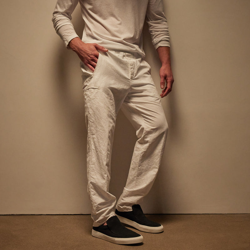 Textured Relaxed Pant in White | James Perse Los Angeles