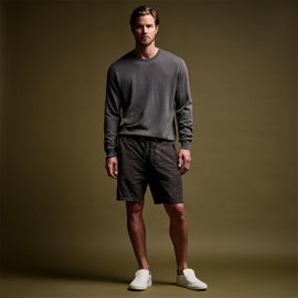 Textured Cotton Hemp Short in Magma Pigment | James Perse Los Angeles