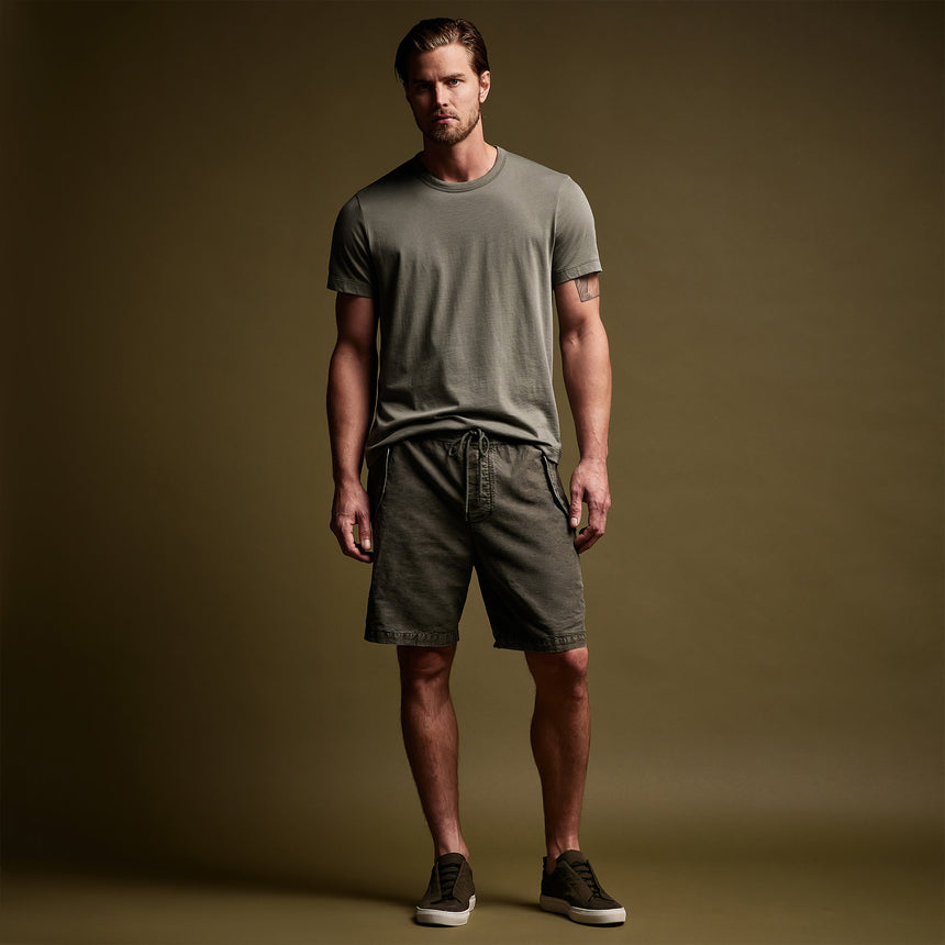 Textured Cotton Hemp Short in Palm Pigment | James Perse Los Angeles