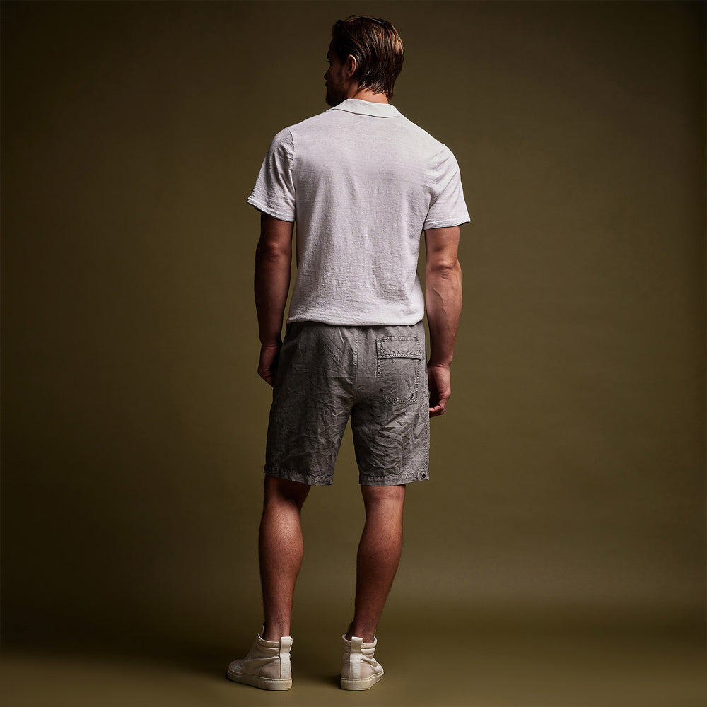 Textured Cotton Hemp Short in Silver Grey Pigment | James Perse Los Angeles