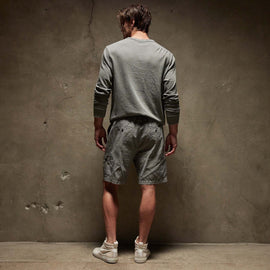 Relaxed Fit Hemp Cotton Short in Silver Grey Pigment | James Perse Los Angeles