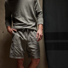 Relaxed Fit Hemp Cotton Short in Silver Grey Pigment | James Perse Los Angeles