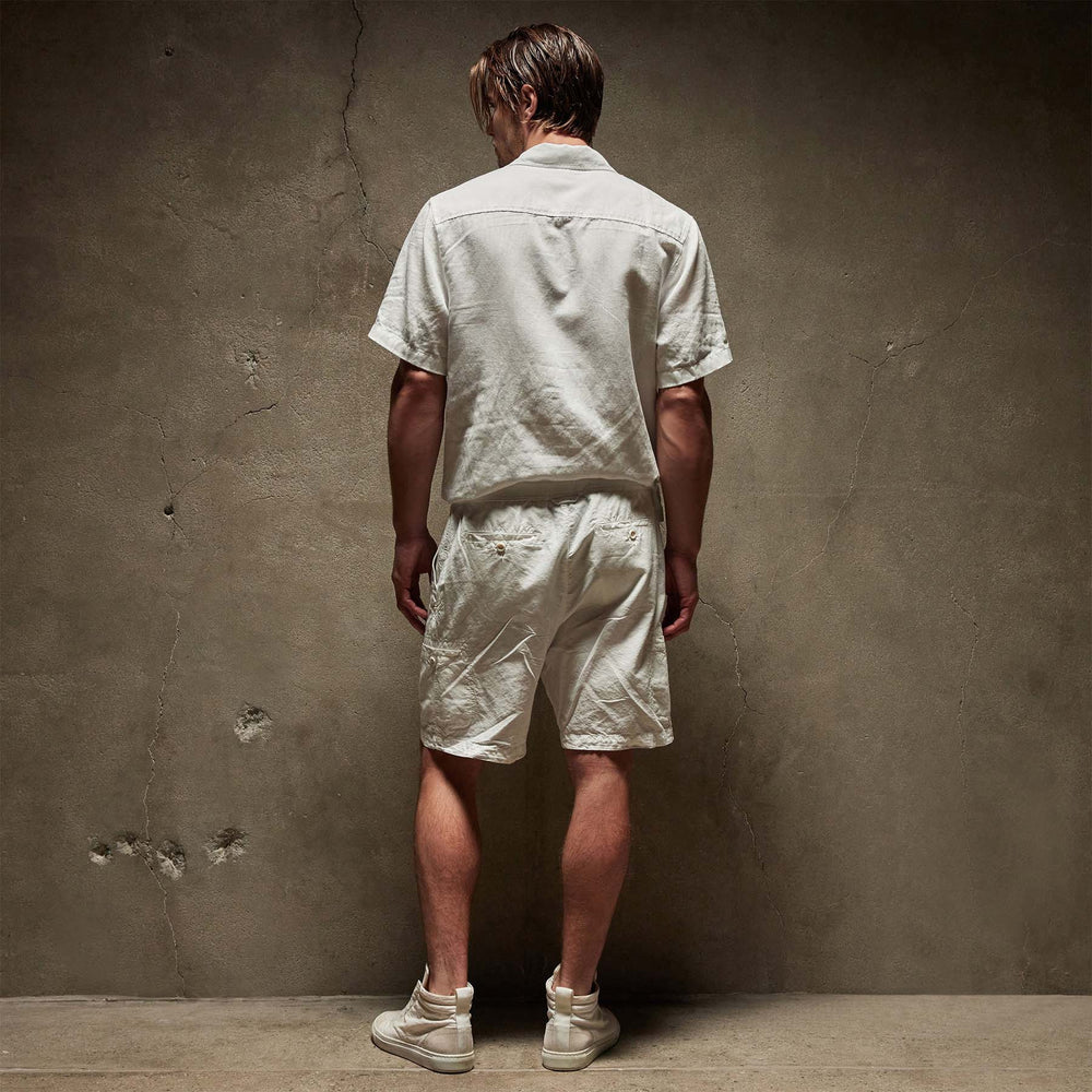 Relaxed Fit Hemp Cotton Short in White | James Perse Los Angeles