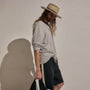 Cotton Cashmere Sweatshirt in Fog | James Perse Los Angeles