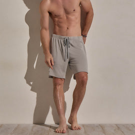 Cotton Cashmere Sweat Short in Fog | James Perse Los Angeles