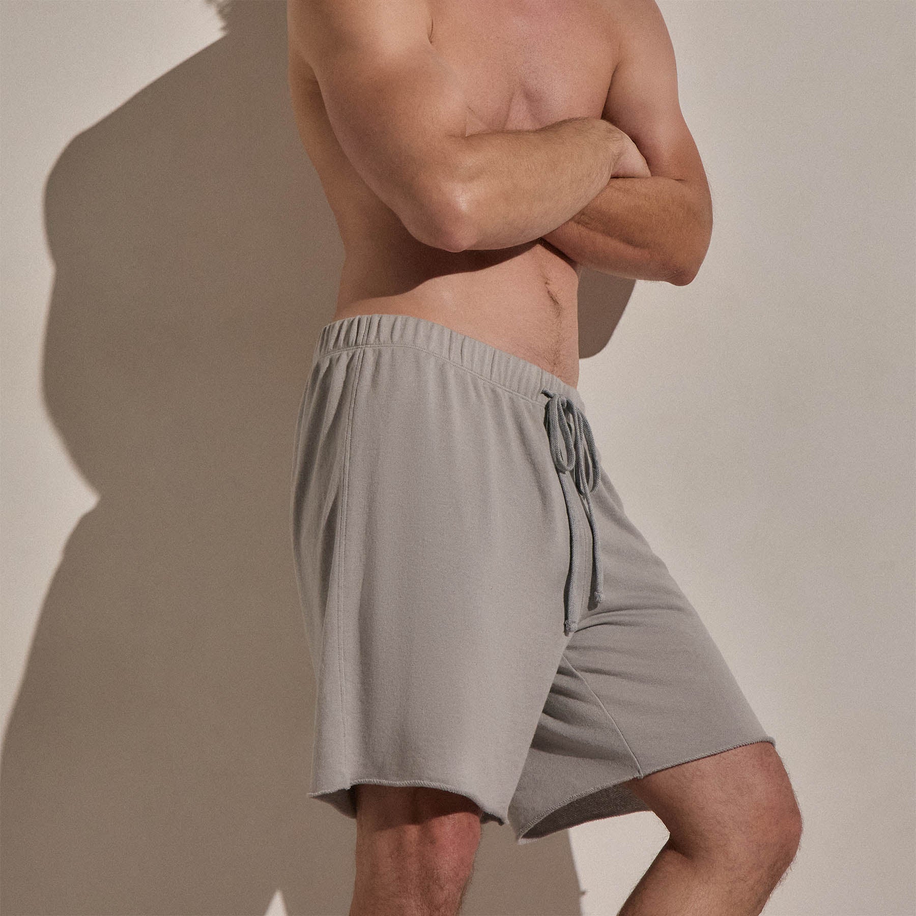 Cotton Cashmere Sweat Short in Fog | James Perse Los Angeles