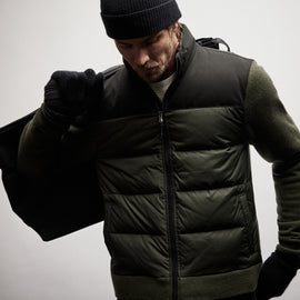 Luxury Down Front Zip Sweater in Sierra | James Perse Los Angeles