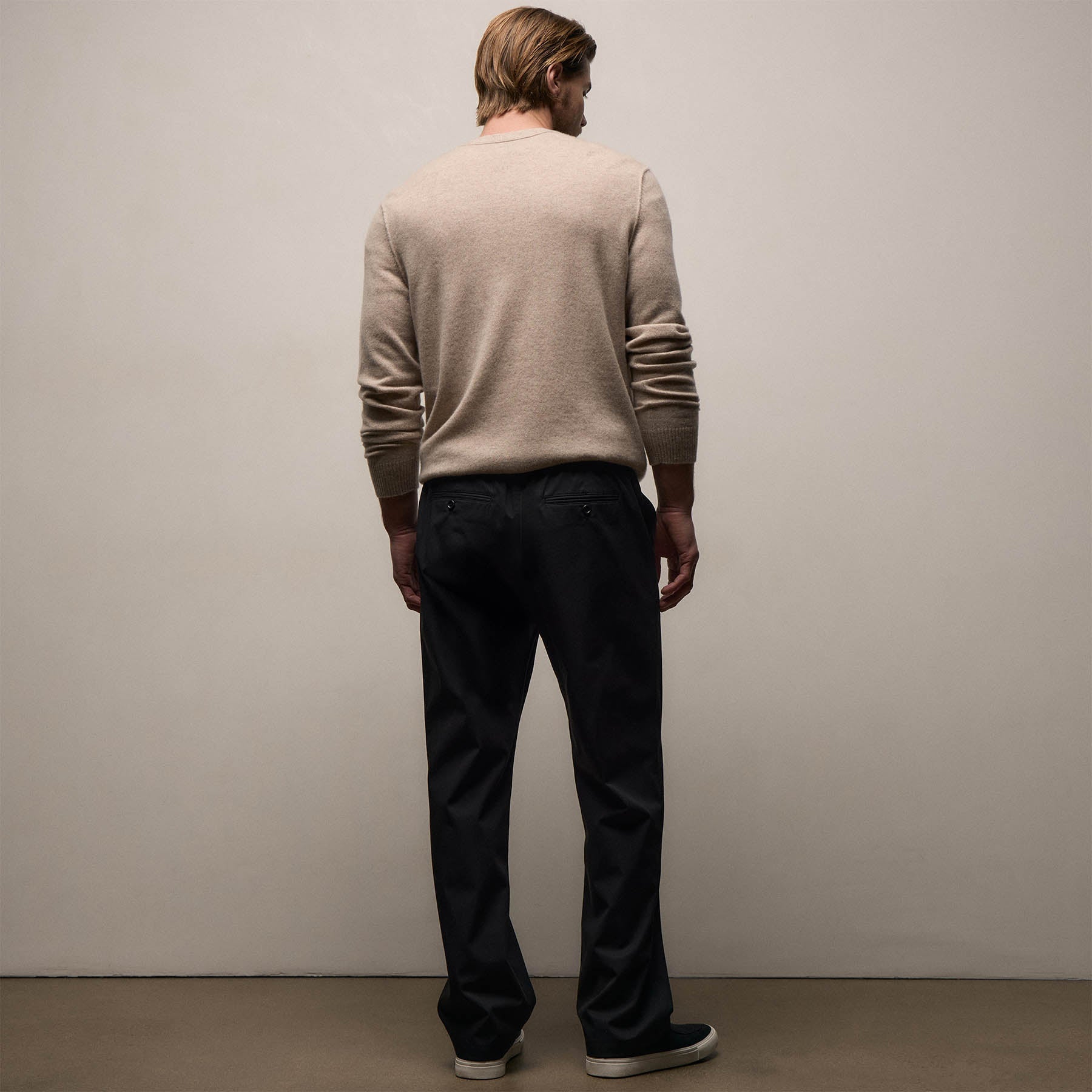 Elevated Cotton Twill Drawstring Trouser in Black | James Perse Los Angeles