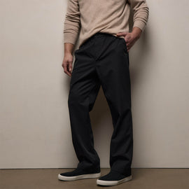 Elevated Cotton Twill Drawstring Trouser in Black | James Perse Los Angeles