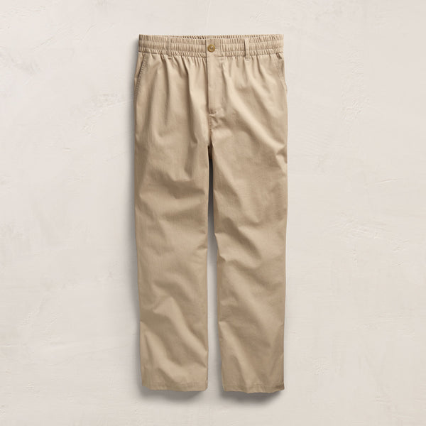 Elevated Cotton Twill Drawstring Trouser in Light Khaki | James Perse Los Angeles