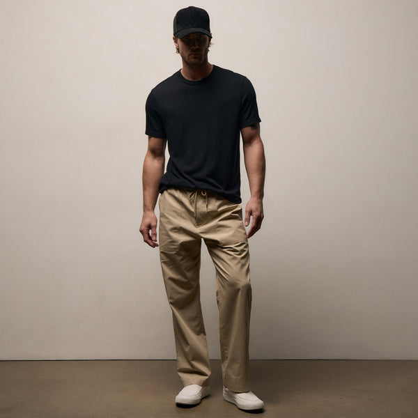 Fine Cotton Twill Patch Pocket Pant In Light Khaki | James Perse Los Angeles