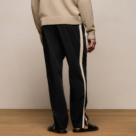 Elevated Cotton Twill Track Pant in Black/Latte/White | James Perse Los Angeles