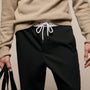 Elevated Cotton Twill Track Pant in Black/Latte/White | James Perse Los Angeles