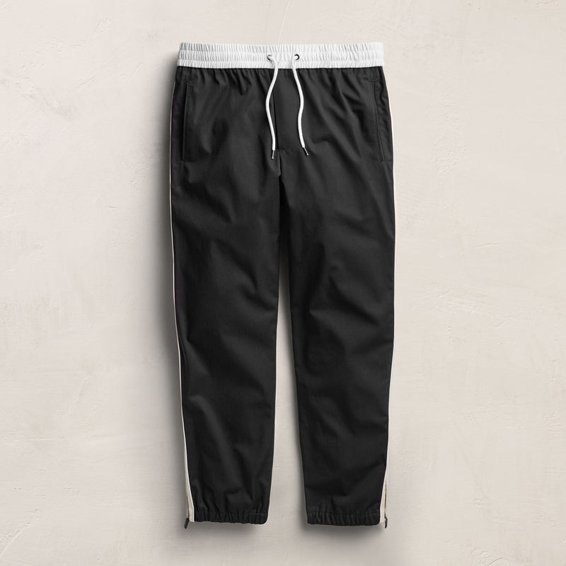 Elevated Cotton Twill Track Pant in Black/Latte/White | James Perse Los Angeles