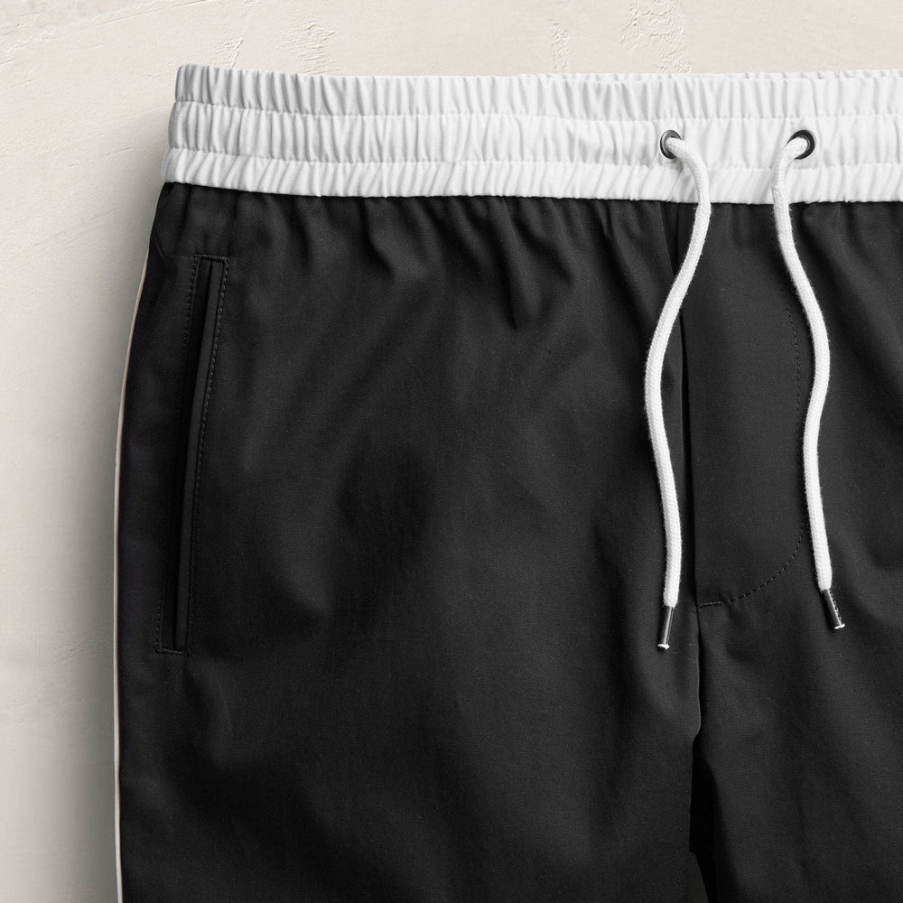 Elevated Cotton Twill Track Pant in Black/Latte/White | James Perse Los Angeles