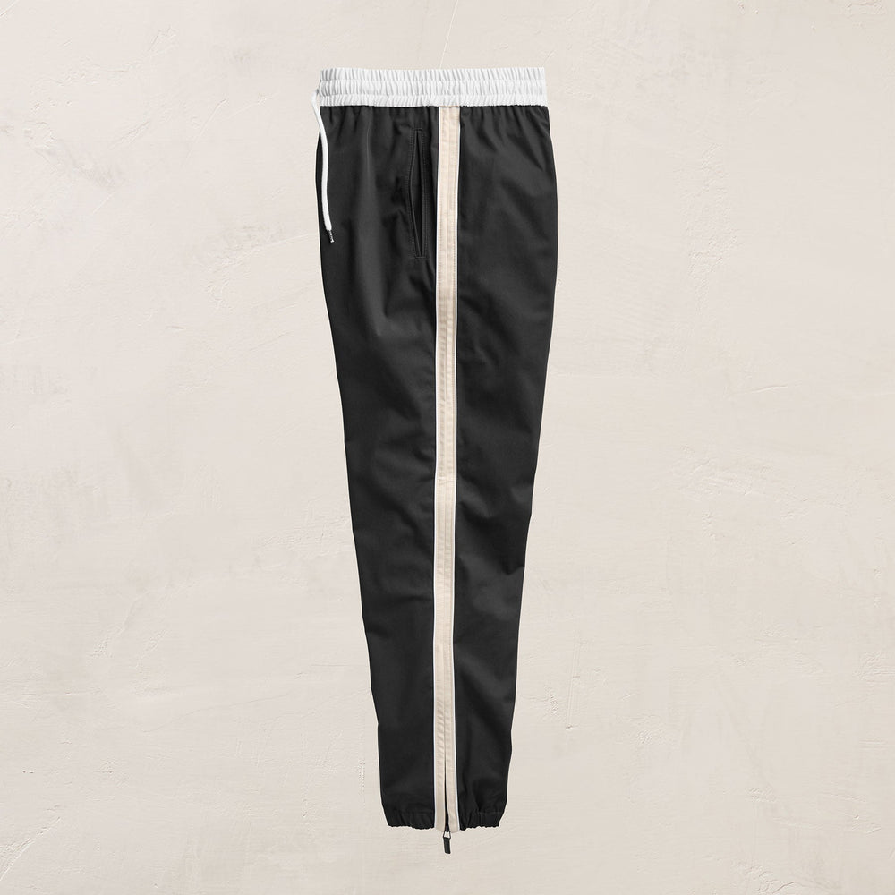 Elevated Cotton Twill Track Pant in Black/Latte/White | James Perse Los Angeles
