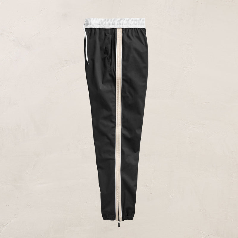 Elevated Cotton Twill Track Pant in Black/Latte/White | James Perse Los Angeles