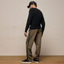 Elevated Cotton Twill Track Pant in Light Olive/Black/White | James Perse Los Angeles
