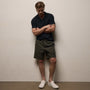 Fine Cotton Twill Patch Pocket Short In Dark Olive | James Perse Los Angeles