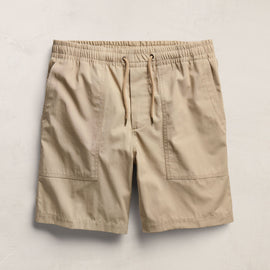 Fine Cotton Twill Patch Pocket Short in Light Khaki | James Perse Los Angeles