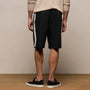 Elevated Cotton Twill Track Short in Black/Latte/White | James Perse Los Angeles
