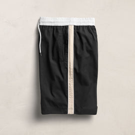 Elevated Cotton Twill Track Short in Black/Latte/White | James Perse Los Angeles