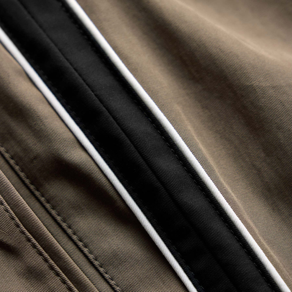 Elevated Cotton Twill Track Short in Light Olive/Black/White | James Perse Los Angeles