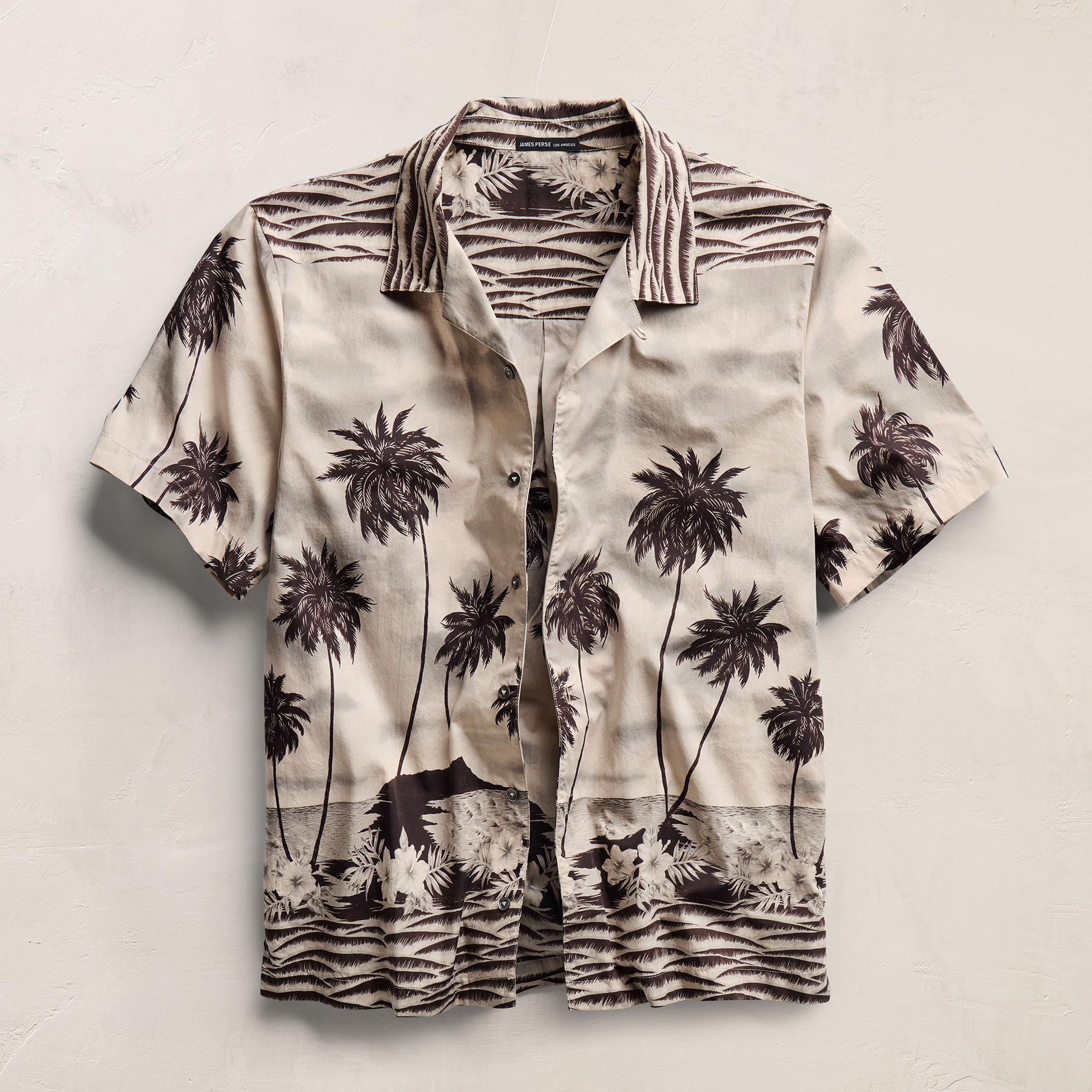 Palm Printed Shirt in Stone | James Perse Los Angeles