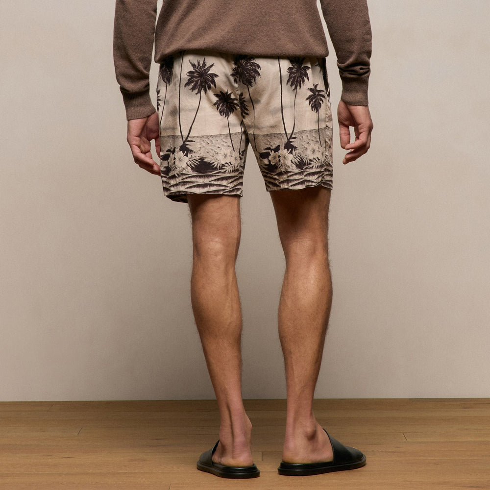 Palm Printed Short in Stone | James Perse Los Angeles